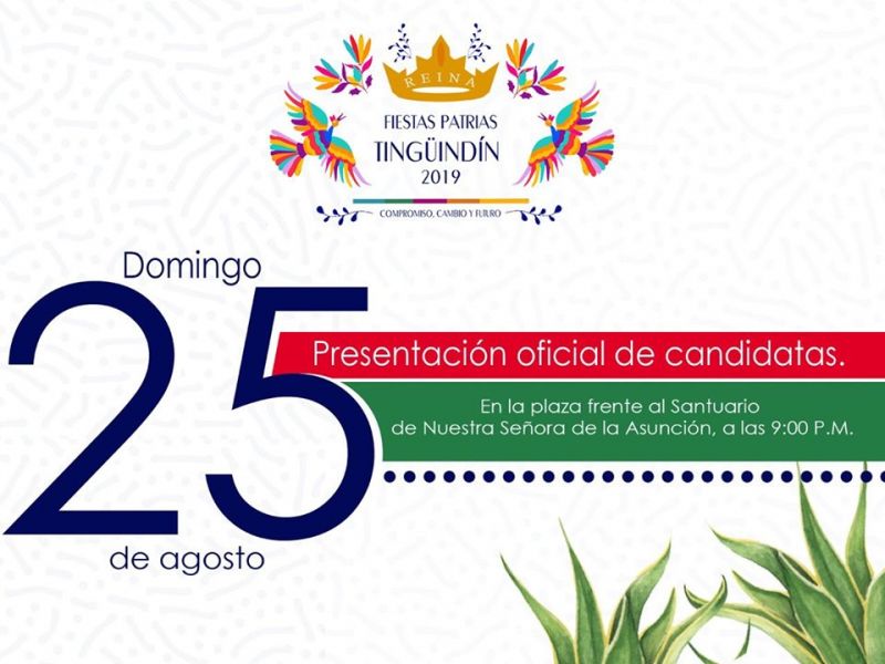 Presentación de candidatas en Tingüindín